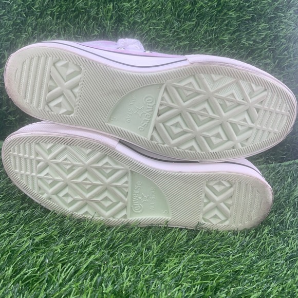 Converse Chuck Taylor All Star Platform Pink Gingham Lace Up High Top Sneakers - Picture 6 of 12